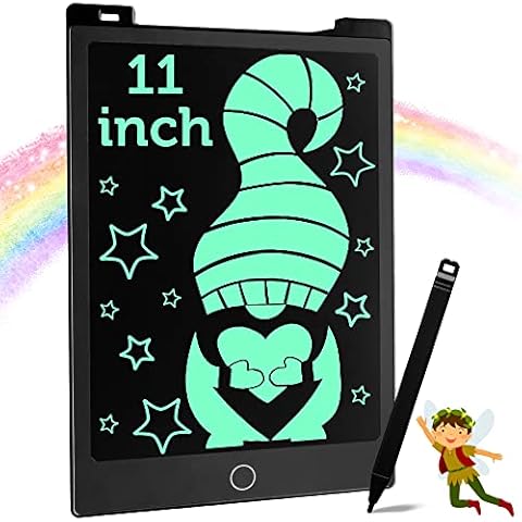 Richgv LCD Writing Tablet, 11 Inches Digital Electronic Graphics Tablet Ewriter Built-in Magnet Mini Board Handwriting Pad Suitable for Kids and Adults Black(2 Battery) Cover