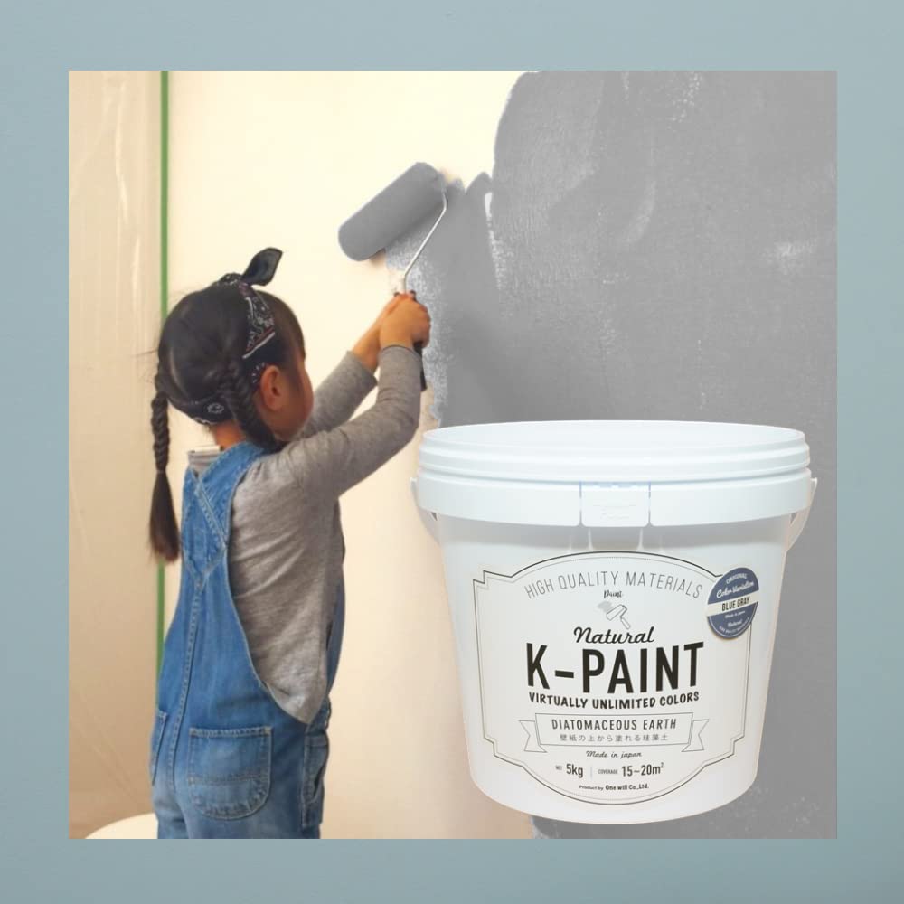 Amazon | ワンウィル K-PAINT 5kg ブルーグレー 珪藻土 塗料 DIY Amazon | ワンウィル K-PAINT 5kg ブルーグレー 珪藻土 塗料 DIY