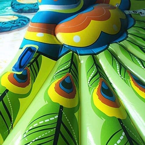 Pelotón Flotante de Pavo Real Inflable, Flotador Inflable de Piscina 76 ", Flotador de Piscina de Cama Flotante para Adultos, Juguete de Fiesta de Playa de Verano
