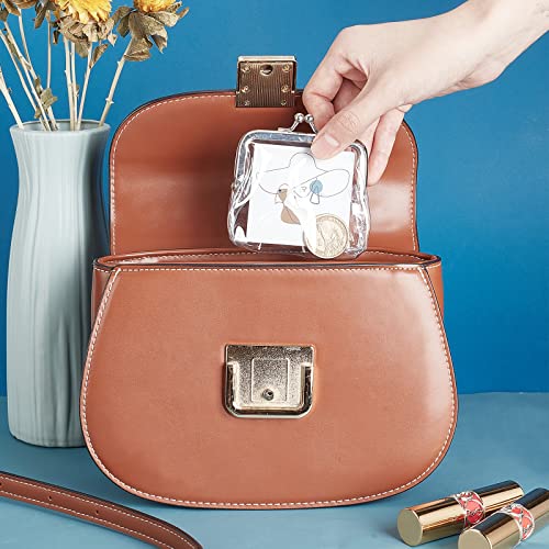 Image of GORGECRAFT Clear Purses Transparent Change Purses Waterproof PVC Jelly Wallets Iron Kiss Lock Pouches Card Holders for Women Credit Cards Cash Carrying Your Change Supplies