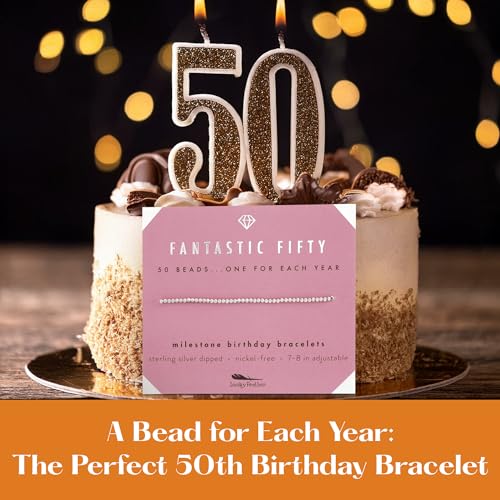 Lucky Feather 50th birthday gifts for her | 50th birthday gifts for women Bracelet | 14K Gold, Rose Gold, or Silver Dipped Beads on Adjustable Cord | Trendy Gifts | gifts for women birthday unique3