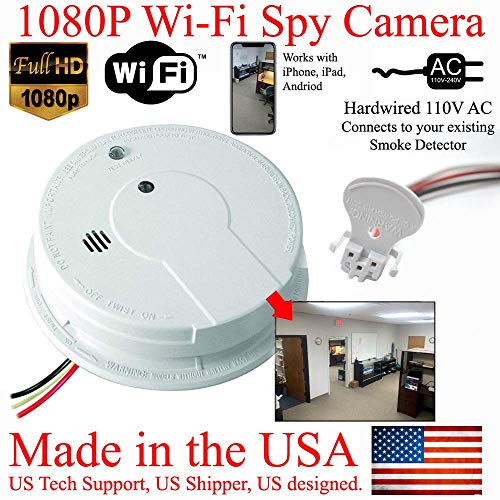 SecureGuard 1080P HD WiFi Smoke Detector Spy Camera Wireless IP Cloud P2P Wi-Fi