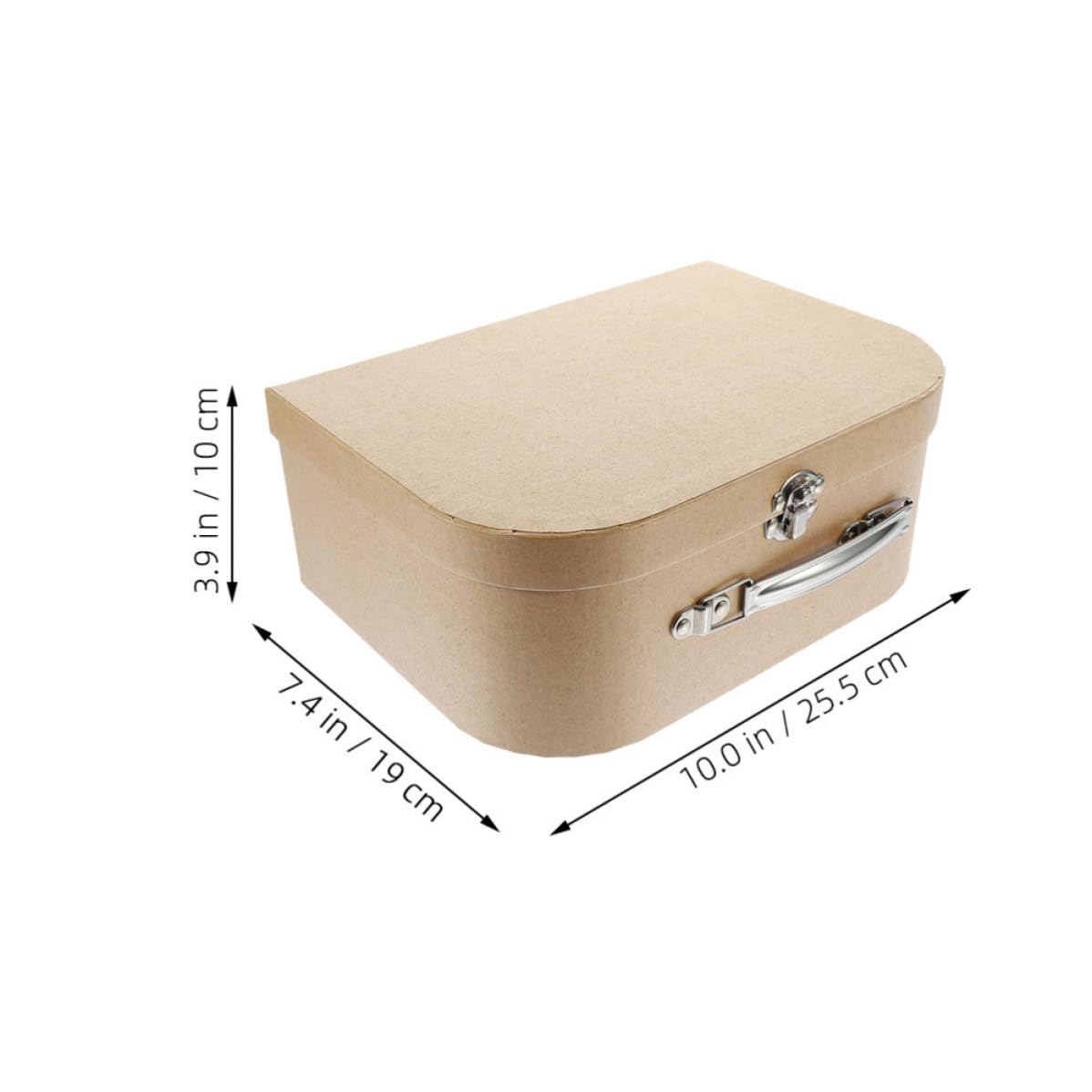 Set 2 Scatole Portaoggetti in Carta Kraft con Manico, Facili da Aprire e Chiudere, per Gioielli e Piccoli Oggetti, Decorazione Raffinata per Comodino