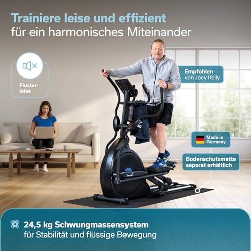Skandika Skandika Crosstrainer für Zuhause Carbon Champ | CardioCross Crosstrainer klappbar platzsparend leise, 32 Stufen, 19 Programme, bis 150 kg, Kinomap App kompatibel, 24,5kg Schwungmasse, Ellipsentrainer - Detailansicht 8 | Crosstrainer