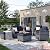 VONZOY Outdoor Furniture Set, 5 Pcs Wicker Patio Couch with Chairs, Ottomans and Thick Cushions, All Weather Wicker Rattan Patio Conversation Set,Navy Blue
