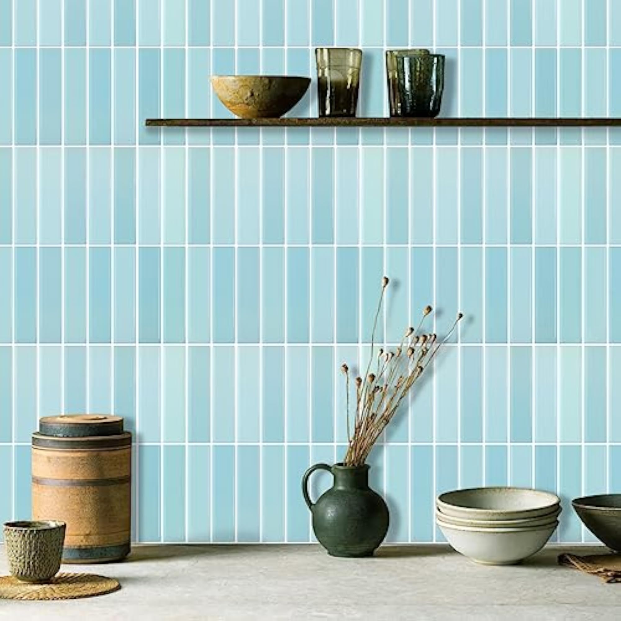 Self-Adhesive 12x12 Inch Tile Stickers for Kitchen & Bathroom