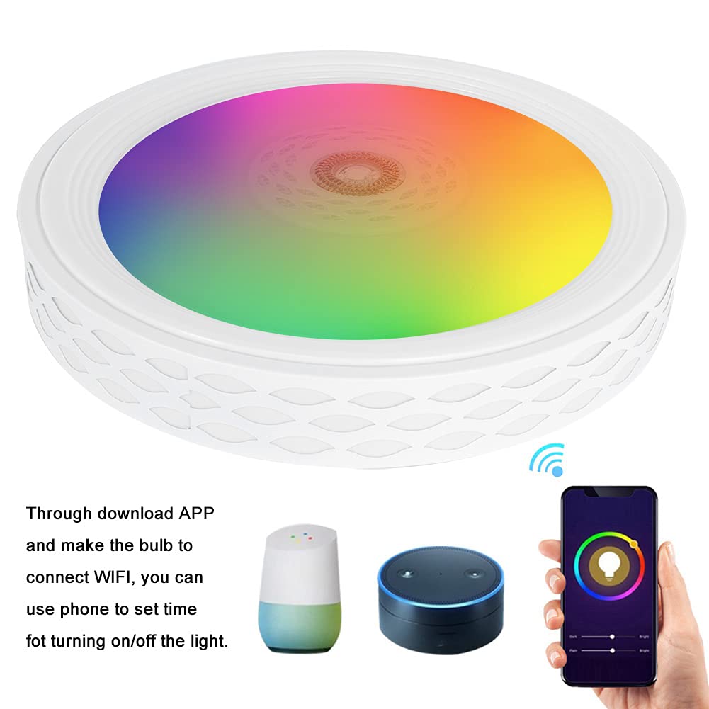 Qcwwy Smart Lampada da Soffitto Funziona con Alexa (milky white border)