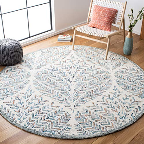 SAFAVIEH Capri Collection 7ft Ivory Blue