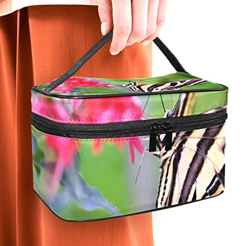Sac de maquillage Papillon à double fermeture éclair pour voyage - 5