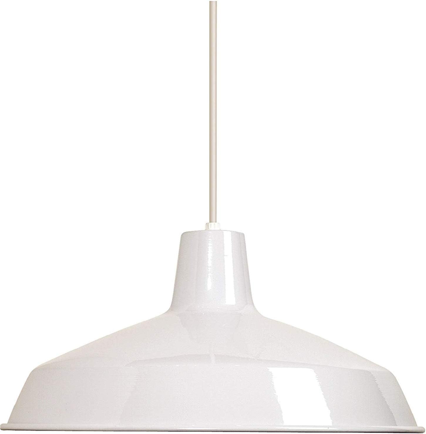 Ciata Dome Pendant Light Fixtures, 1 Light Indoor Aluminium 16 inch Pendant, Warehouse Shade in Black Finish. Voltage: 120, Wattage: 100, Pendant Ceiling Light.