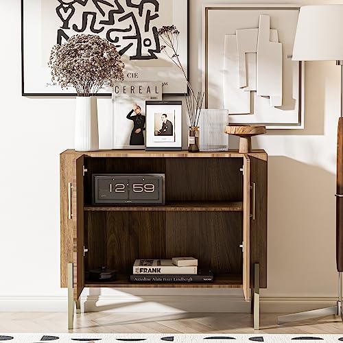 Roomfitters 39” Sideboard Buffet Cabinet With Storage, Accent Cabinet With 2 Doors, Modern Mid-Century Credenza, Dark Walnut Furniture For Kitchen, Entryway, Living Room #TOP1