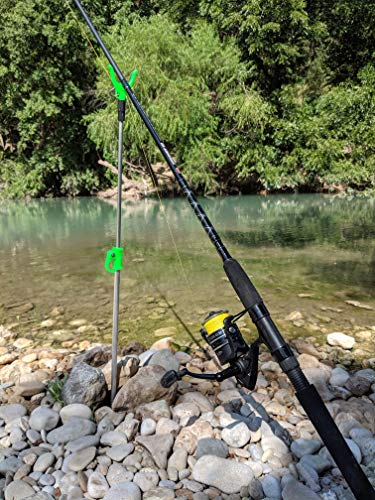 Bank Stick 3 Pack - Aluminum Telescopic Fishing Rod Holders For Bank Fishing (Green) #TOP4