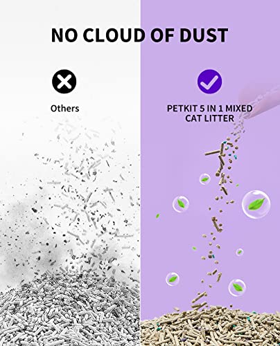 Petkit Mixed 5 In 1 Cat Litter,Strong Clumping Cat Litters,Odor Control And Unscented Ultra Absorbent Water Flushable Bentonite Tofu Cat Litter,Dust-Free,8 Lbs/Bag thumb #4