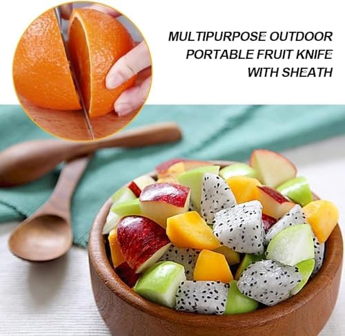 Image of KPNG Portable Outdoor Multipurpose Fruit Knife with Protective Sheath - Compact & Versatile Mini Stick Knife for Camping, Travel, and Everyday Use, Sharp & Durable Blade with Storage Case (Pack of 2)