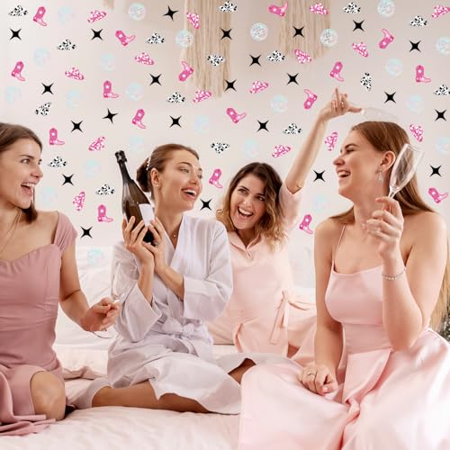 Image of Whaline 300 Pcs Western Cowgirl Disco Table Confetti Bachelorette Party Confetti Glitter Table Centerpieces for Birthday Bridal Shower