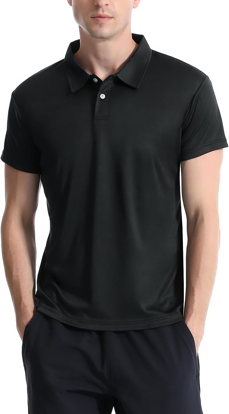 5 Pack Polo Shirts for Men Dry Fit Short Sleeve Golf T-Shirt Moisture Wicking Collared Casual Work Tops - Image 5