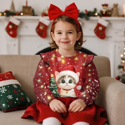 Cute Sweatshirt for Girls 1-8T Ruffle Long Sleeve Hoodie Toddler Comfy Soft Top Crew Neck Tee Shirt Fall Outfit3