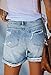 HAPCOPE Women's Ripped Short Jeans Destroyed High Waist Frayed Denim Shorts Blue Medium