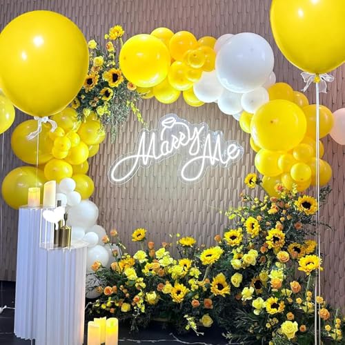 Image of Yellow Balloon 12 inch 100 Pack Latex Party Balloons Round Helium Yellow Balloons for Birthday Sunflower Party Decorations