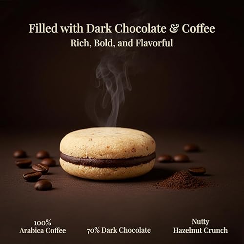 Miniatura 4 de Rippa Baci di Dama - Galletas de café italianas con rico chocolate negro y café arábica para amantes de las galletas y reuniones familiares,