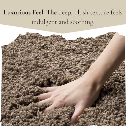 Image of Carpet for Hallway, Kitchen, and Modern InteriorsCarpetCozy Shag Runner for Living Room, Bedroom & Office Decor ETC Size 5x7 feet, Patten-Solid Coffee Box