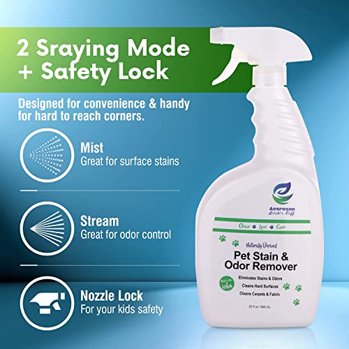 Aesroson Pet Stain and Odor Remover Spray 3in1 Formula Natural Pet