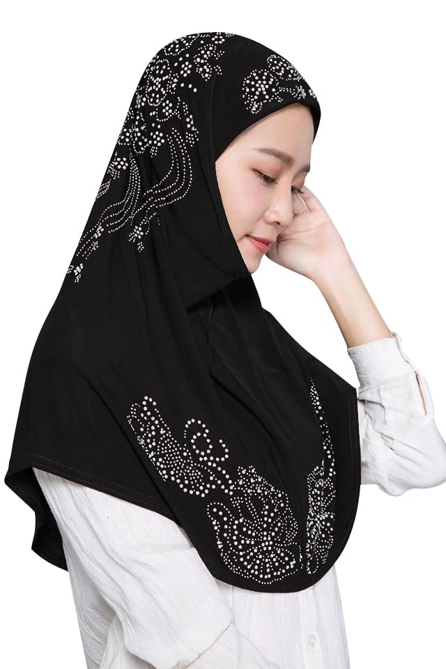 SIQITECHNO Elegant Hijab for Women Muslim Turban Scarf Islamic Headscarf Muslimah Turban Arabian Headwear Eid Scarf Shawl3