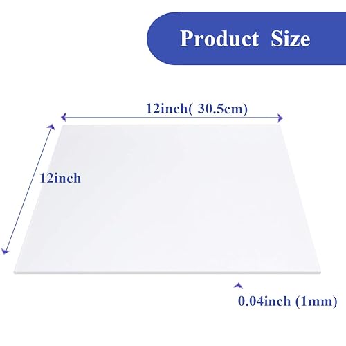 Miniatura 2 de Hojas de plexiglás de 12 x 12 pulgadas (paquete de 5) - Paneles de PET para manualidades, marcos, letreros, ventanas, mesas, pintura. Hoja de