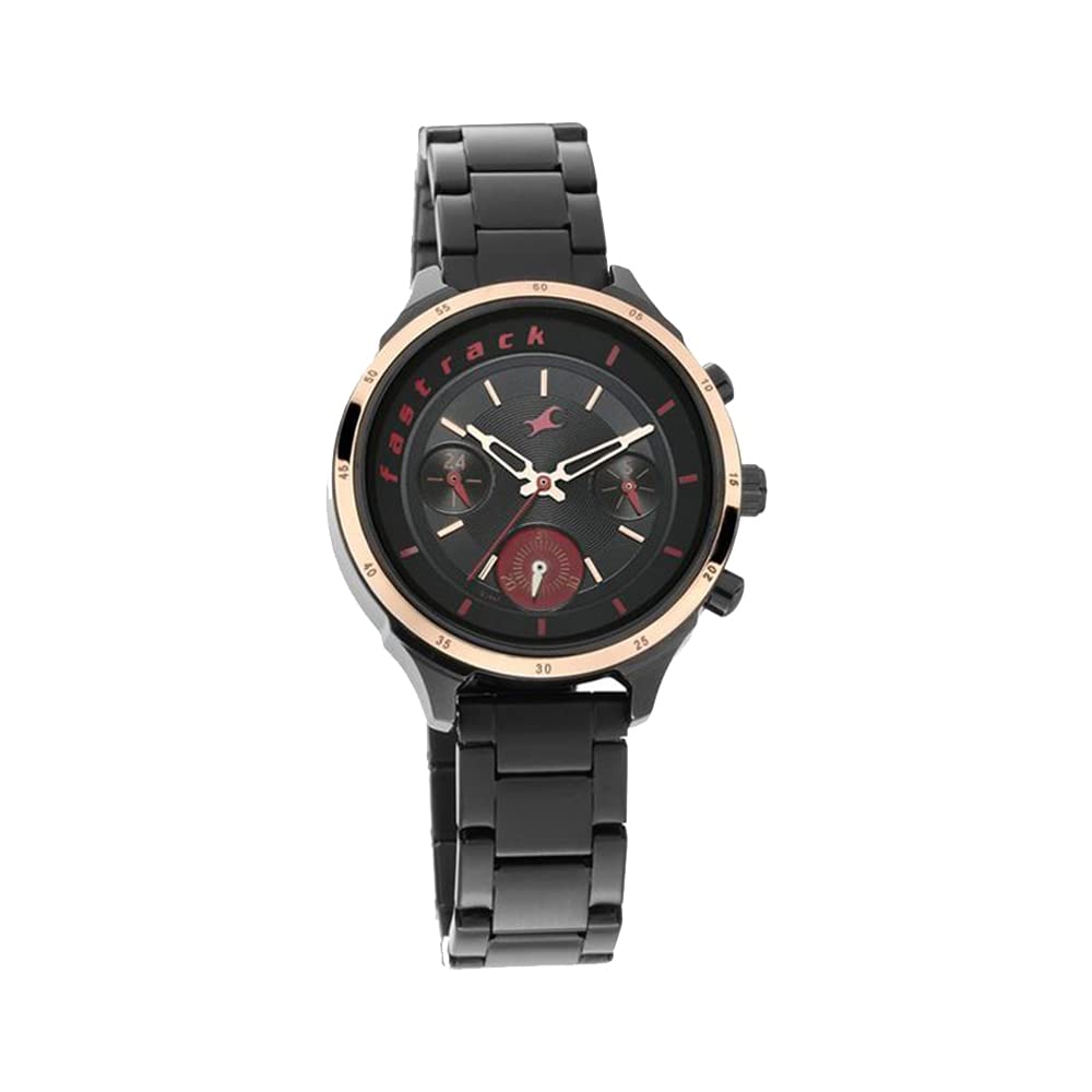 Fastrack All Nighters Quartz Analog Black Dial Stainless Steel Strap Watch for Girls-NP6186KM01 (B081GZXN98) Amazon Price History, Amazon Price Tracker