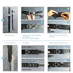 Sangle de guitare réglable en cuir synthétique pour guitare basse acoustique, électrique, mandoline, 6,5 x 160 cm Noir - Les Beatles, Paul McCartney, John Lennon, RIngo Starr, George Harrison Sangle de guitare réglable en cuir synthétique pour guitare basse acoustique, électrique, mandoline, 6,5 x 160 cm Noir – Image 2