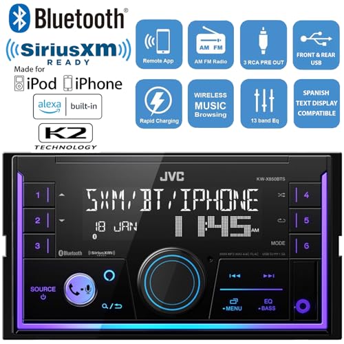 Reproductor Car Audio JVC Bluetooth USB AUX 4X 6x9 500W miniatura 4