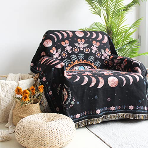 Jooja Western Room Decor Throw Blanket Aztec Blanket Woven Recycled Polyester Cotton Tapestry Blankets Boho Blanket For Couch 50X60 Boho Black #TOP1