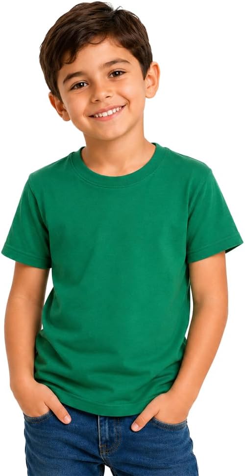 Kids Round Neck boys T Shirt 170 GSM Pure Cotton Basic Colors