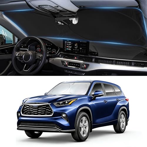 Image of Windshield Sunshade for Lexus TX /Toyota Grand Highlander 2024 2025 2026 XLE | Custom Fit Highlander MAX, Limited, Platinum Accessories Sun Visor Front Window Sun Shade Cover Blocker Sun Protector