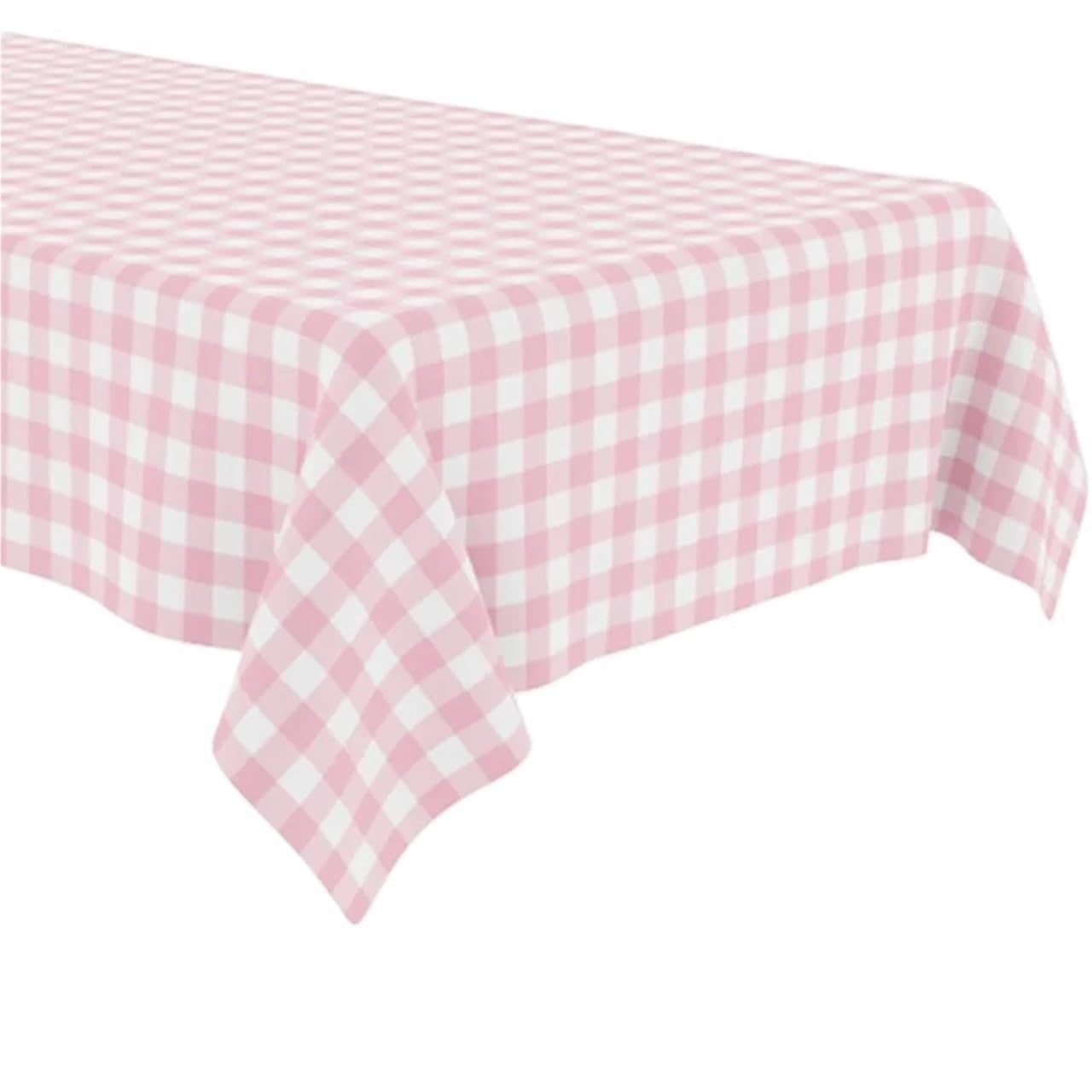 ZNJAMN 4 Pack Pink and White Checkered Tablecloth Disposable Plastic Gingham Table Cover for Parties for Party,Picnic