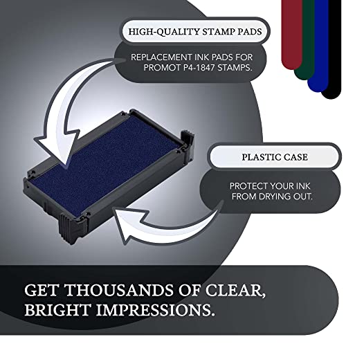 Promot P4-1847, Trodat 4912 Replacement Ink Pad - Replacement Ink For Self Inking Stamp, Color Impression Ink Pad Refill, Self Ink Stamps For Office, Professional & Business Stamping Supplies, Blue #TOP1
