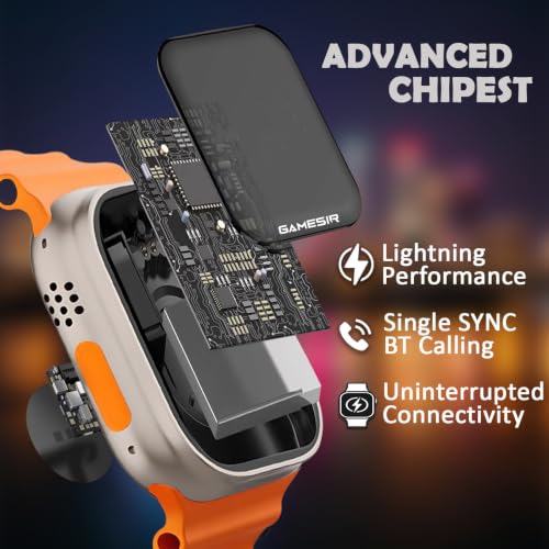 Image of 1.83 inch AMOLED Bluetooth Calling Smartwatch with 100+ Sports Modes, IP67 Water Resistance & Ocean Band (Orange)
