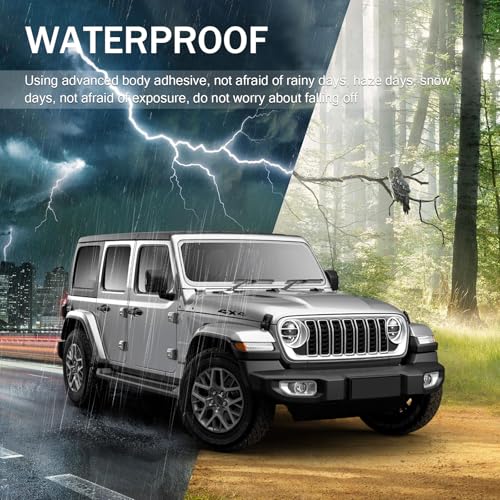 Image of Rear Tailgate 4X4 Emblem Sticker 3D Badge, Tailgate Letter Number Badge Emblems Badge 3D Sticker Decal, Stereo Metal Body Decoration Stand, Compatible with Wrangler Compass Off-road (Black)