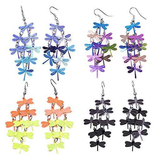 Afco Earrings For Women Dragonfly Hollow Dangle Hook Fashion Christmas Jewelry Gift Women Party Decor Eardrop 7# #TOP3