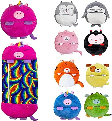 Sleeping Bag for Kids 2 in 1, Animal Kids Sleeping Bag with Pillow, Foldable Soft and Comfortable Cushion, Outdoor Indoor Camping Traveling Play, Surprise Gift for Children,G,180 * 70CM