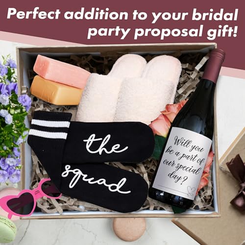 Funky Junque Bride Socks for Bachelorette Party Favors, Bridesmaid Gifts, 100% Cotton Crew Socks, Bridal Shower Accessories3