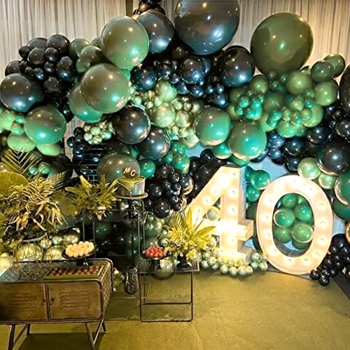 Image of PartyWoo Metallic Olive Green Balloons, 50 pcs 5 Inch Olive Green Metallic Balloons, Green Balloons for Balloon Garland or Balloon Arch as Birthday Party Decorations, Wedding Decorations, Green-G109