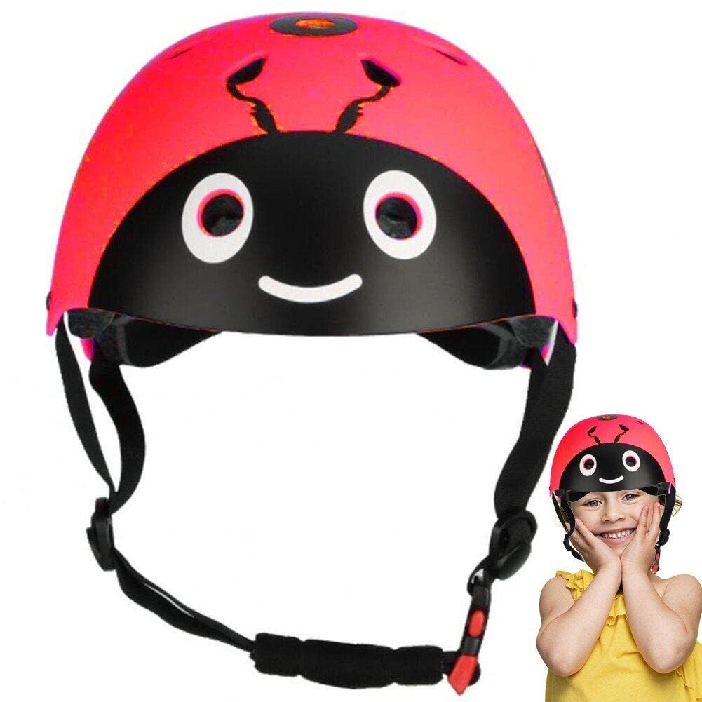 Toddler Bike Helmets Cute Ladybug Adjustable Helmet Safety Protection Gear for Cycling Skateboard Scooterfor Kids