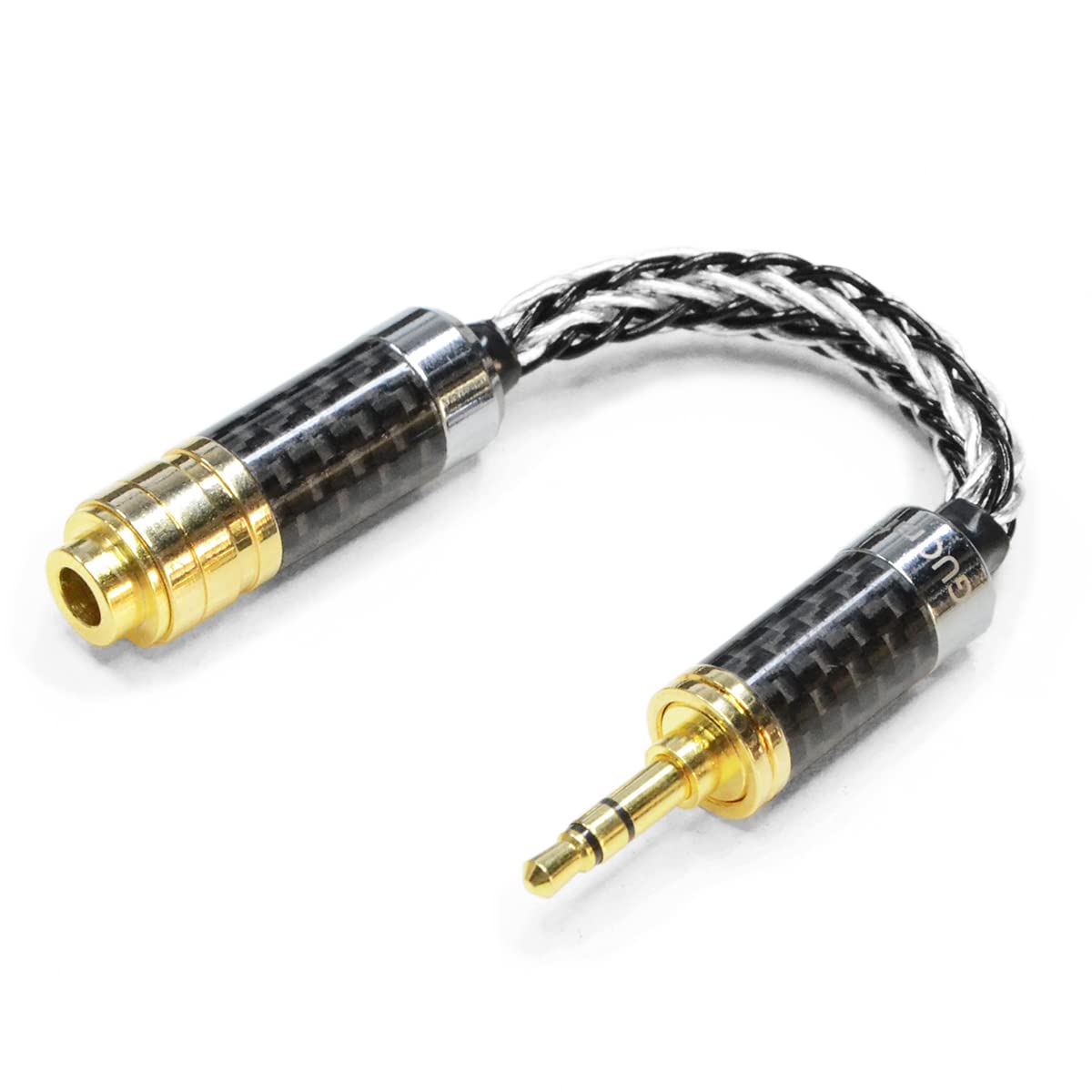 GUCraftsman 3.5mm Stereo Male to 4.4mm Balanced Female Headphone Adapter Cable 7N Single Crystal Copper/Silver Headphone Jack Convert Cable