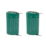 KAKAA 2 PCS 3V 950mAh CR1/2AA Lithium Battery Replacement for VARTA CR1/2 AA Series Battery with 2 Pin Tab