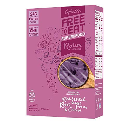 Cybele's Free to Eat Superfood Veggie Pasta - Superfood Purple, Rotini - 8 Oz Box (Pack Of 1) (Superfood Purple Rotini, 8 Ounce (Pack of 2))