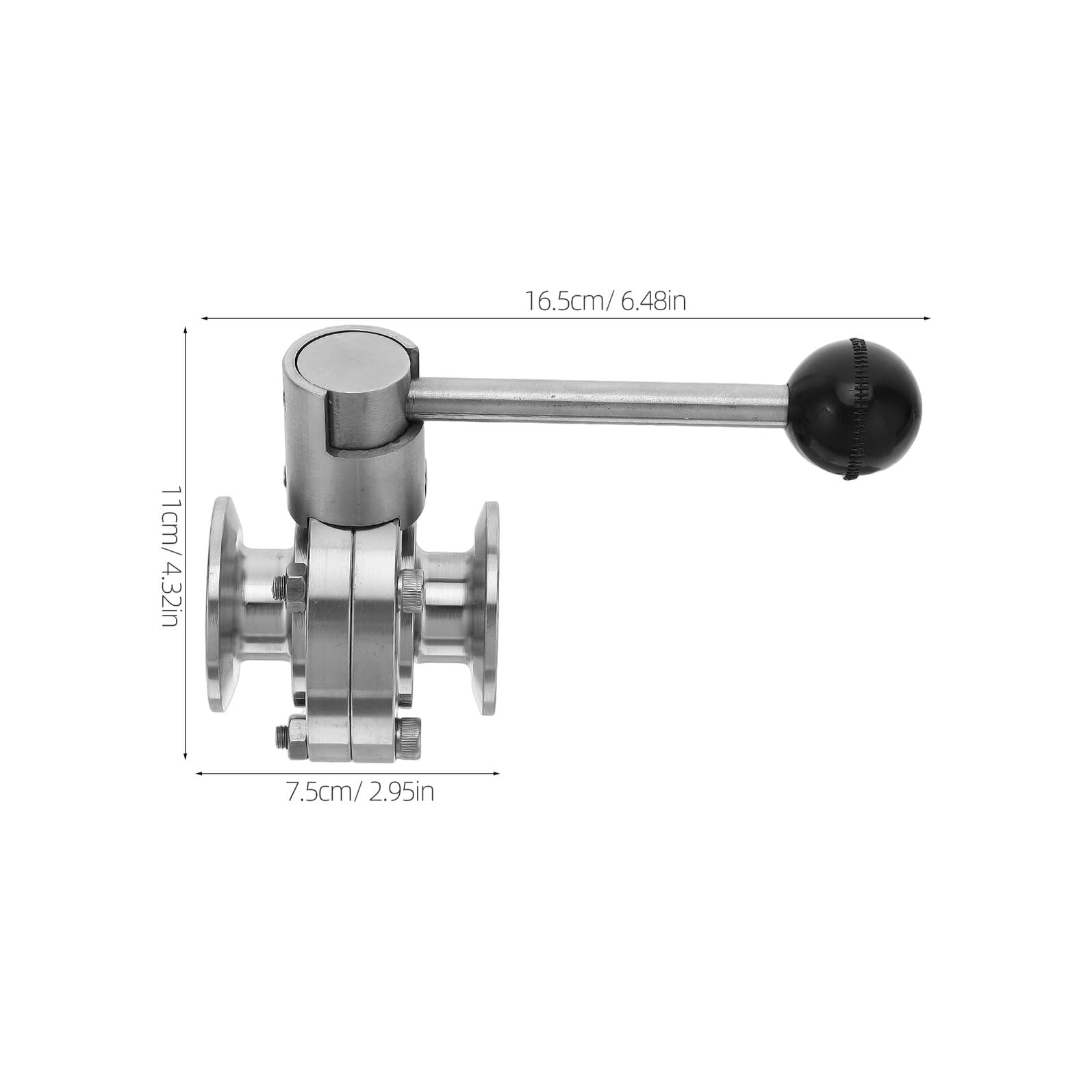 Cabilock Válvula de Sanitaria de Acero Inoxidable 304 Roscada 25 5 L=56 con Manija Manual para Fermentación Elaboración de Cerveza y Procesamiento Alimentario