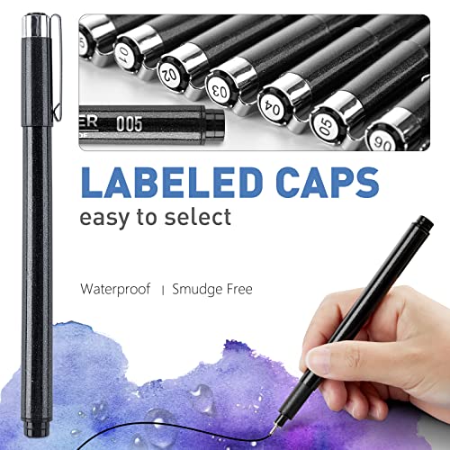 YISAN-Black-Drawing-PensArt-PensFineliner-Ink-PensSet-of-12-Micro-PensManga-Pensfor-SketchingTechnical-Drawing-902195