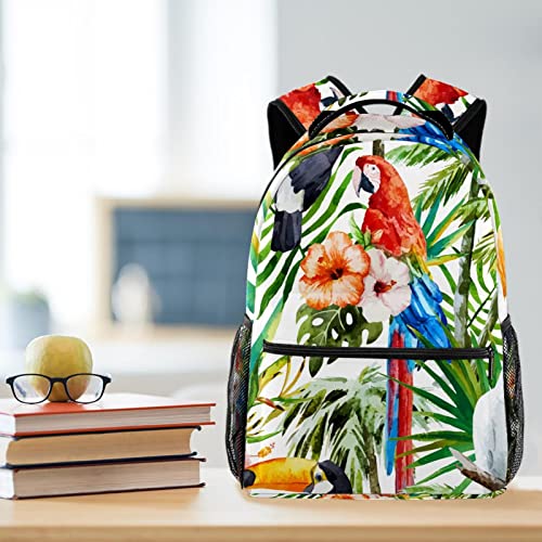 Sac à dos aquarelle oiseaux avec compartiment gourde pratique