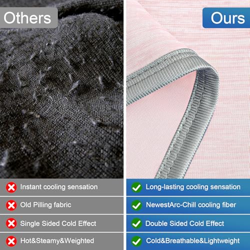 Image of KMUSET Cooling Blanket Throw (50 inchx60 inch), Double Sided Summer Cooling Blankets for Hot Sleepers & Night Sweats, Breathable Lightweight Blanket for Beach, Sofa Bed Couch, Gifts for Women Men Dusty Pink